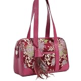 Peacock Leather Trim Top Handle Bag