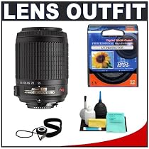 Nikon AF-S 55-200mm f/4-5.6G ED DX VR [Vibration Reduction] Zoom-Nikkor Lens + UV Haze Filter - Accessory Kit for Nikon Digital SLR Cameras