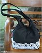Cotton shoulder bag, 'White Trellis' Cotton shoulder bag, 'White Trellis'