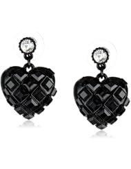 Betsey Johnson "Iconic Jet Setters" Faceted Heart Drop Earrings