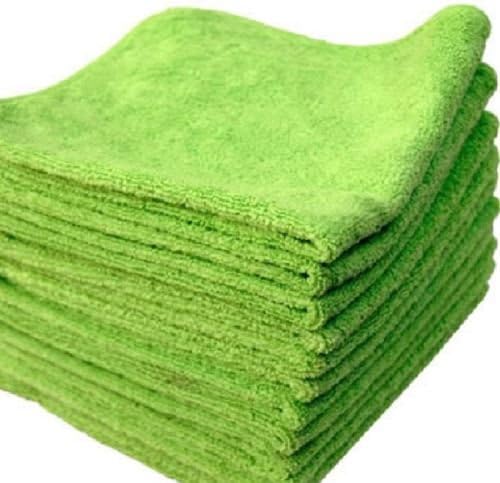 12 Lime Microfiber Towel New Cleaning Cloths Bulk 16x16