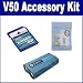 Samsung Digimax V50 Digital Camera Accessory Kit includes: SDCRV3 Battery, KSD2GB Memory Card, ZELCKSG Care & Cleaning