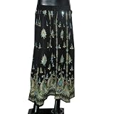 Designer Black and Blue Beaded Belly Dance Dcrapechic Women's Skirt India 36 Inch