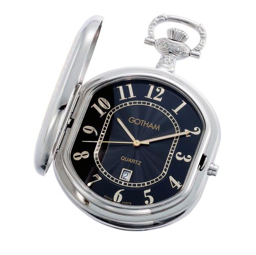 Gotham Men's Two-Tone Swiss Quartz Pocket Watch with Desktop Stand # GWC14044T-ST