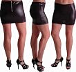 EyeCatchClothing - Melody Damen kurzer Stretch Minirock Mini Rock Schwarz Gr. M/L