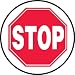 Accuform Signs MFS2217 Slip-Gard Adhesive Vinyl  Round Floor Sign, Legend "STOP/PARE", 17" Diameter, Red on White