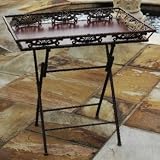 Manual Woodworkers & Weavers Metal Serving Tray with Stand