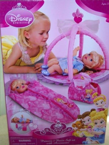 Disney Princess 3 Piece Soft Set Doll Accessories Playgym Travel Bag