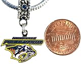 Nashville Predators Charm Fits Pandora, Troll, Biagi, Euro Bracelets Penguin Round White