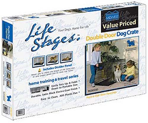 Childrens Toyshop  Pet Supplies : Midwest Life Stages Fold and Carry Double Door Dog Crate Collection