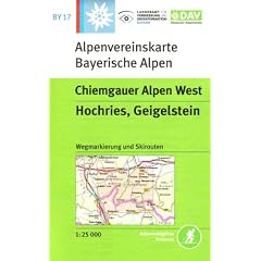 DAV Bayerische Alpen 17. Chiemgauer Alpen West 1 : 25 000: Topographische Karte mit Wegmarkierungen und Skirouten