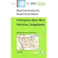 DAV Bayerische Alpen 17. Chiemgauer Alpen West 1 : 25 000: Topographische Karte mit Wegmarkierungen und Skirouten
