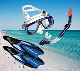US Divers Adult Snorkel Snorkeling Set Mask Fins & Snorkel - UK Size 6.5-8 US Divers Adult Snorkel Snorkeling Set Mask Fins & Snorkel - UK Size 6.5-8