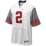 Nike Ohio State Buckeyes #2 White Twilled Pro Combat Rivalry Football Game Jersey