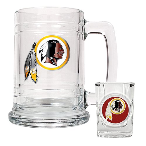 Washington Redskins Beer Mug And Shot Glass Boilermaker Set