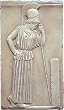Contemplative Athena Greek Wall Relief