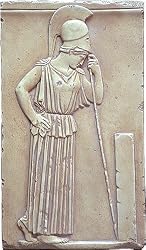 Contemplative Athena Greek Wall Relief