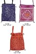 Cotton Beaded and Embroidered Bags 3 Pieces Set Drawstring Closure Top Women Handcrafted Casual Accessoriers
