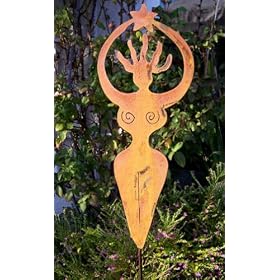 Metal Yard Sculpture Wishing Goddess Garden Stake