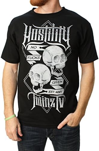 Hostility Men's Twinz NFG Graphic T-Shirt-Large black