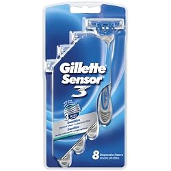Gillette Sensor3 Sensitive Disposable Razor, 8-Count (Pack of 2)