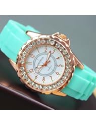 Gift-HK Fashion Unisex Geneva Diamond Wrist Watches 13 Colors Available Mint Green