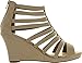 Top Moda Womens Lord-7 Gladiator Inspired Bird Cage Strappy Wedge Sandal