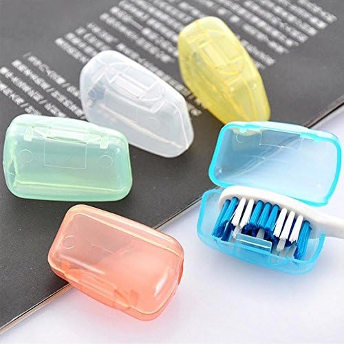 NICEY 10 Pieces Travel Toothbrush Head Cover Case Cap Hike Camping Brush Cleaner Protect