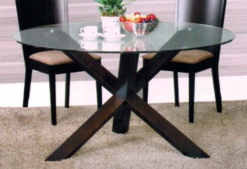 Dining Table with Crossed Base in Espresso Finish Dining Table with Crossed Base in Espresso Finish