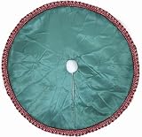 56 Gree Christmas Tree Skirt with handmade decoration, Christmas Decoration