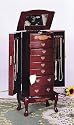 Deluxe Jewelry Armoire in Mahogany Finish