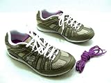 skechers womens 12247 taupe leather lace up running shoes. bnib