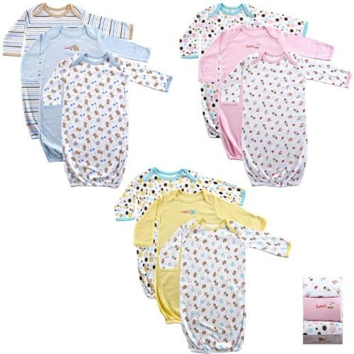 Luvable Friends 2 & 3-Pack Rib Knit Infant Gowns