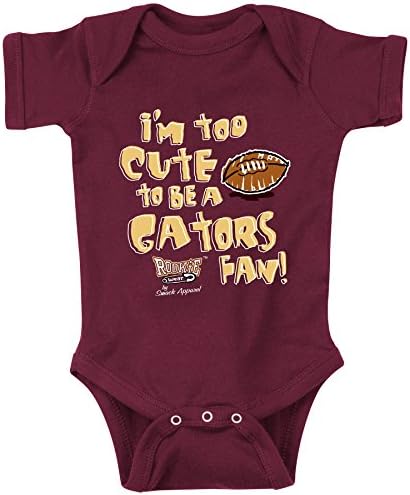 Smack ApparelFlorida State Football Fans. Too Cute (Anti-UF) Garnet Onesie (NB-18M) or Toddler Tee (2T-5/6T)