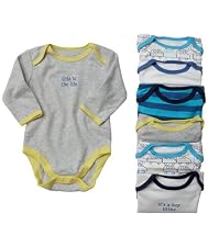 Boys Long Sleeve Mummy & Daddy Bodysuits - 7pk
