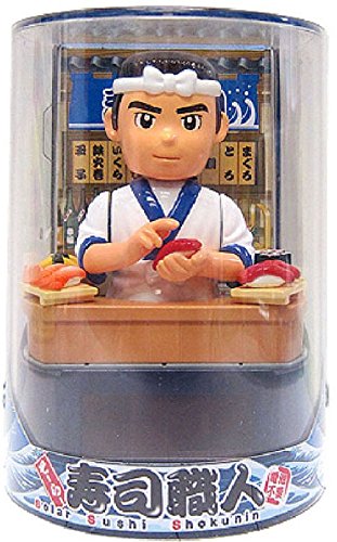 Japanese　sushi　chef　solar　figurine