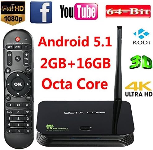 [2016 New Arrival] Android 5.1 Smart TV Box 2G/16G Octa Corerk3368 64Bit Dual WiFi AP6335 XBMC KODI Loaded 4K Smart Tv Set Top Box