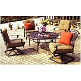 Darlee Palm Springs 52 Inch Tea Cast Aluminum Table Set With Cushions