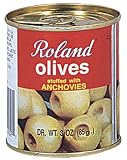Roland Olives Stuffed with Anchovies, 3-Ounce Dry Weight Can (Pack of 12)