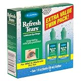 Refresh Tears Lubricant Eye Drops for Mild to Moderate Dry Eyes, Extra Value Twin Pack, 2 - 1 Fluid Ounce (30 ml) Bottles