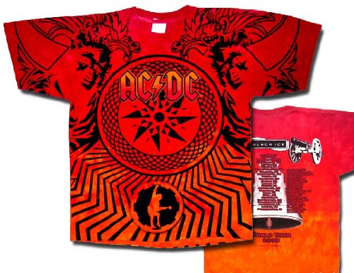 ACDC STADIUM TOUR 2009 Adult Tie Dye T-shirt