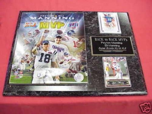 Eli Manning Peyton Manning 2 Card Collector Plaque