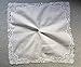 MyButterflyBasket Bridal Wedding Daisy Crochet Embroidered Lace Handkerchief/White,A006