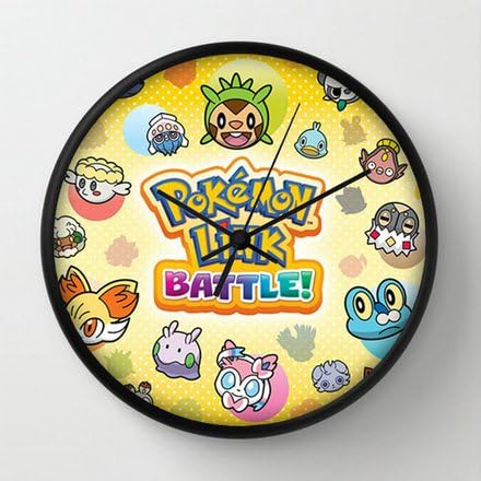 Custom Art Design personality Gaming Wall Decor Clock Custom Pokemon Battle Trozei Puzzle New Continuation March Genius Sonority Black Frames Wall Clock 10" Diameter Unique Wall Clocks