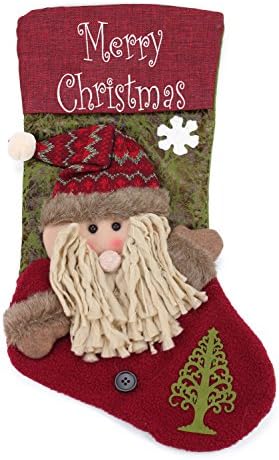 Ningger 18-inch Personalized Needlepoint Christmas Stockings Santa