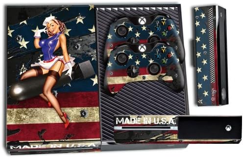 Designer Skin Sticker for the Xbox One Console With Two Wireless Controller Decals- Battle Torn Stripes