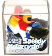 Pull Back Mini Gear from Wind-Up Collections, 2 Riders on a Blue Speedy Motorcycle (1 Each)