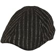 Wool Pinstripe 6 Panel Duck Bill Ivy Cap Hat Black M/L