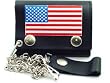 American Flag Genuine Leather Chain Wallet #8