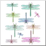 10 Watercolor Dragonflies Wall Transfer Garden Stickers